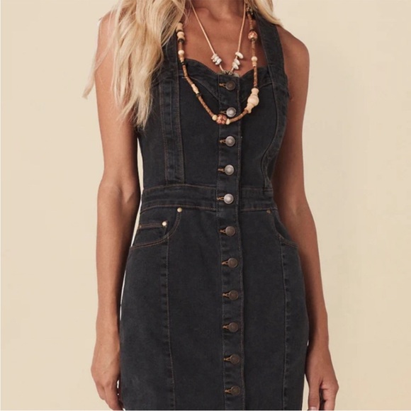 Spell Eve Sweetheart Denim Dress - Picture 2 of 9